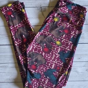 Lularoe OS Circus Elephants and Seals Leggings